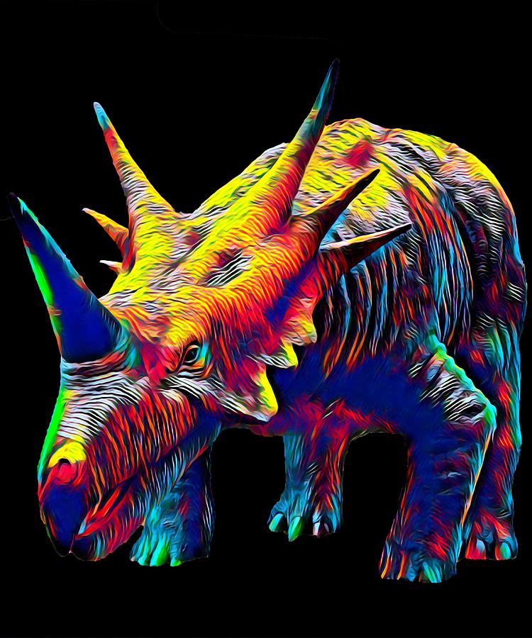 Cool Dinosaur Color Designed Creature Digital Art by Super Katillz