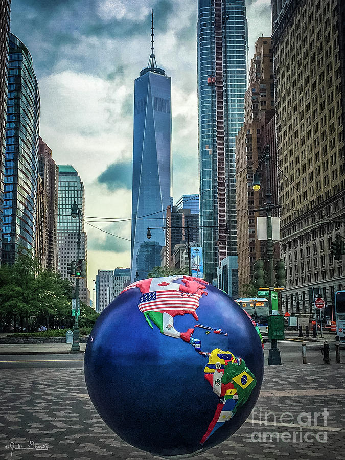 Cool Globes Art at NYC Battery Park City Photograph by Julian Starks