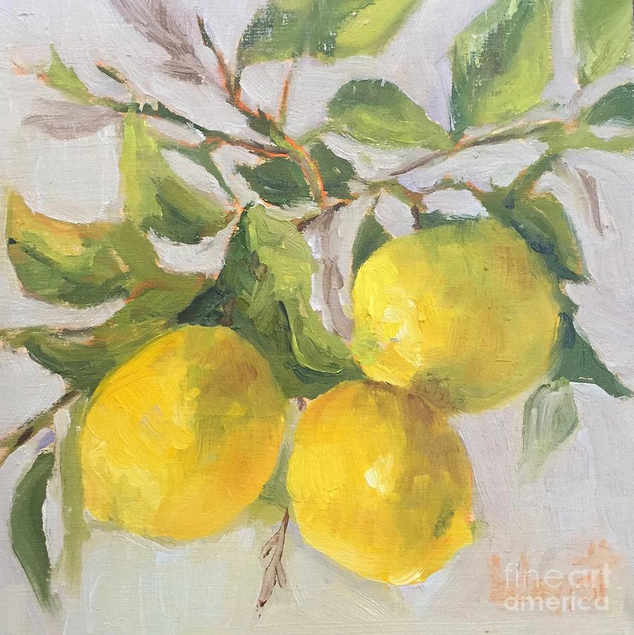 Cool Lemons Revised Painting by Barbara Daggett