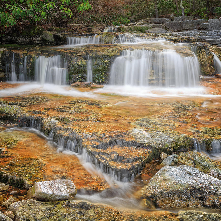 Waterfall Photograph - Cool Mountain Stream Square by Bill Wakeley