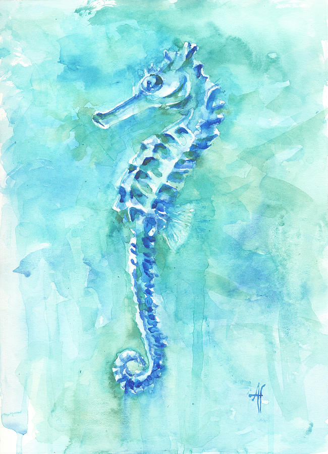 Cool Sea Horse Painting by Arthur Fix