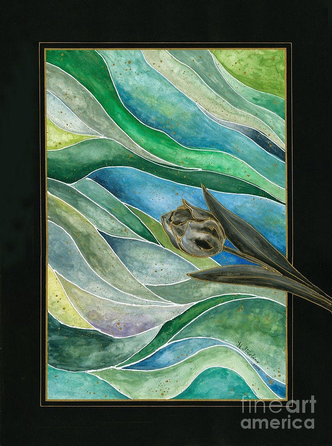 Cool Tulip Vert. Painting by Herb Strobino