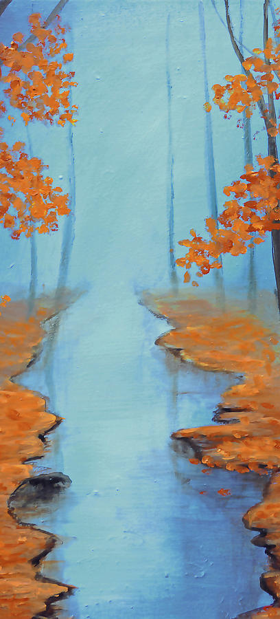 Cool Warmth Of Autumn Triptych 2 of 3 Painting by Ken Figurski