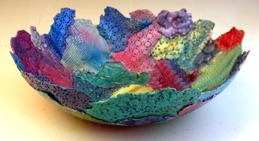 CoolColor Soft Bowl Ceramic Art by Alene Sirott-Cope