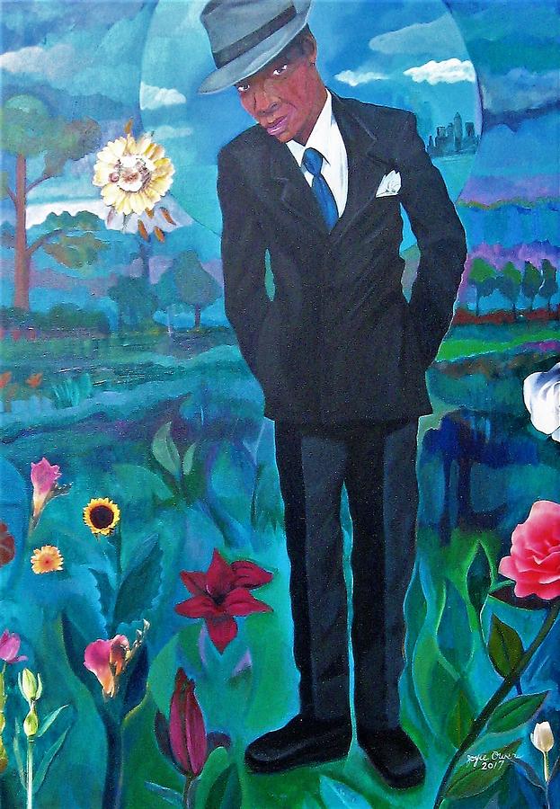 Man Painting - Cooler By The Lake/male by Joyce Owens Man Painting - Cooler By The Lake/male by Joyce Owens