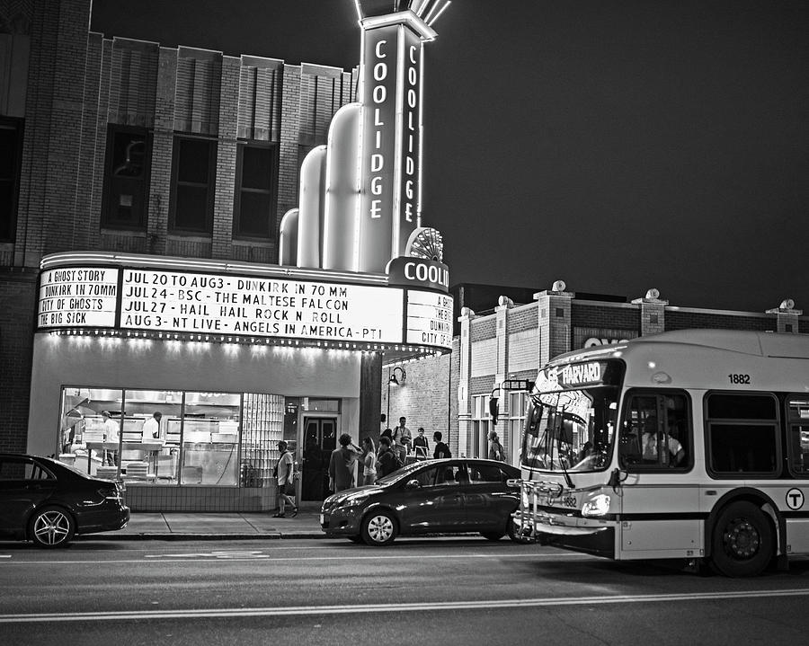 Coolidge Corner Theatre Harvard St Brookline MA Black and White Photograph by Toby McGuire