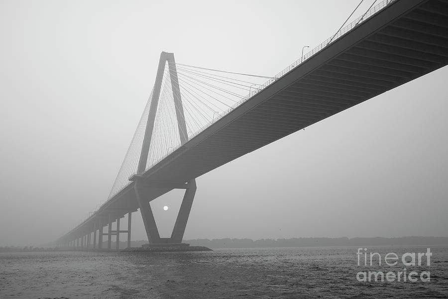 Cooper River Bridge Photograph - Cooper River Bridge in the Fog by Dustin K Ryan