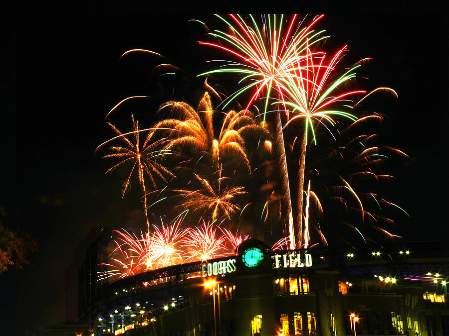 Coors Field Fireworks 1 Photograph by Dave Masters Pixels