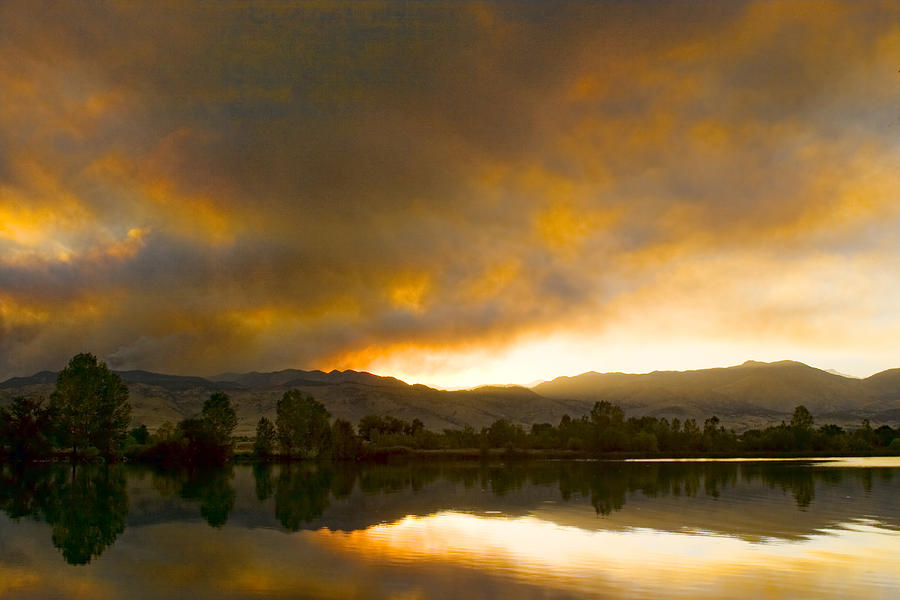 Coot  Lake Sunset Boulder County Colorado Photograph