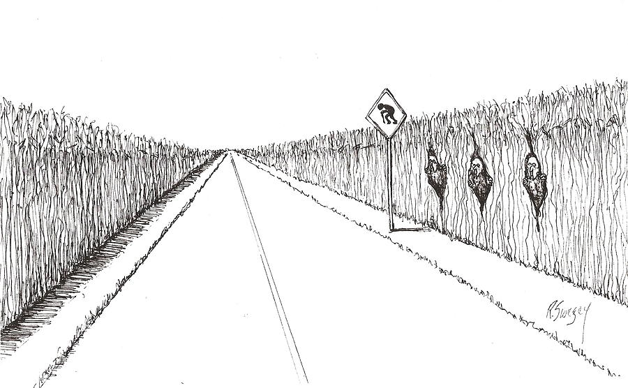 Coots Crossing Drawing by R  Allen Swezey