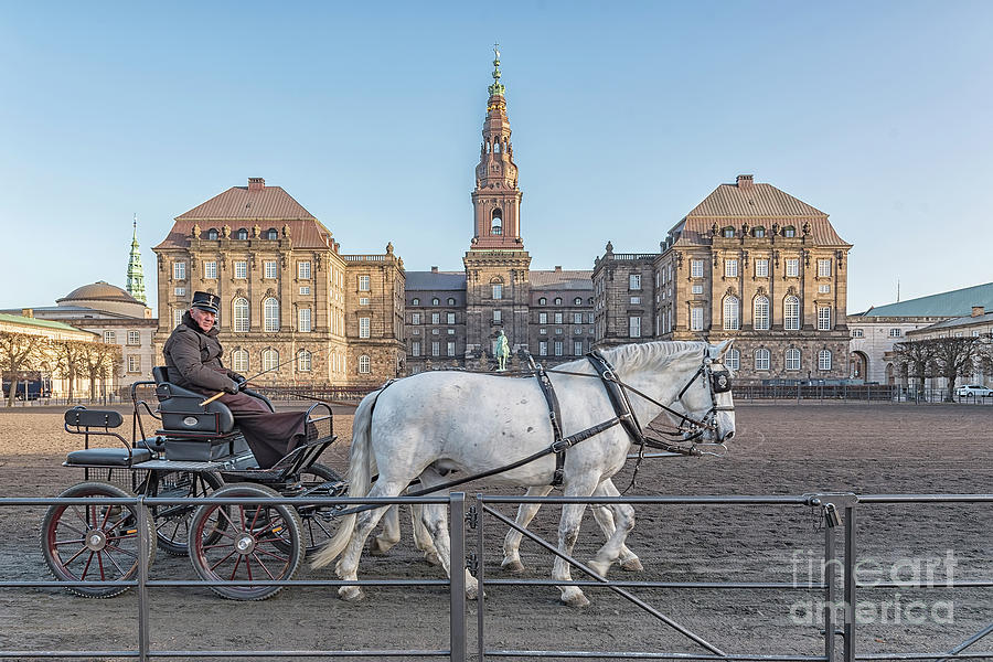 Copenhagen Christianborg Palace Horse and Cart Photograph by Antony McAulay