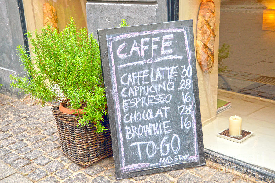 Copenhagen Coffee Shop Sign Photograph by Catherine Sherman