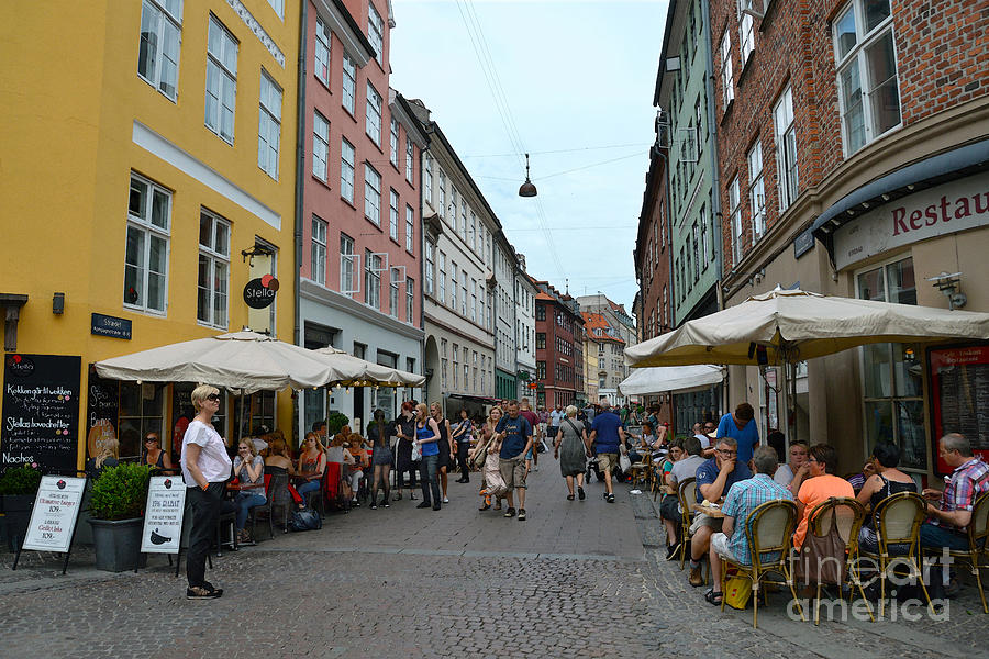 Copenhagen Sidewalk Cafes Photograph by Catherine Sherman