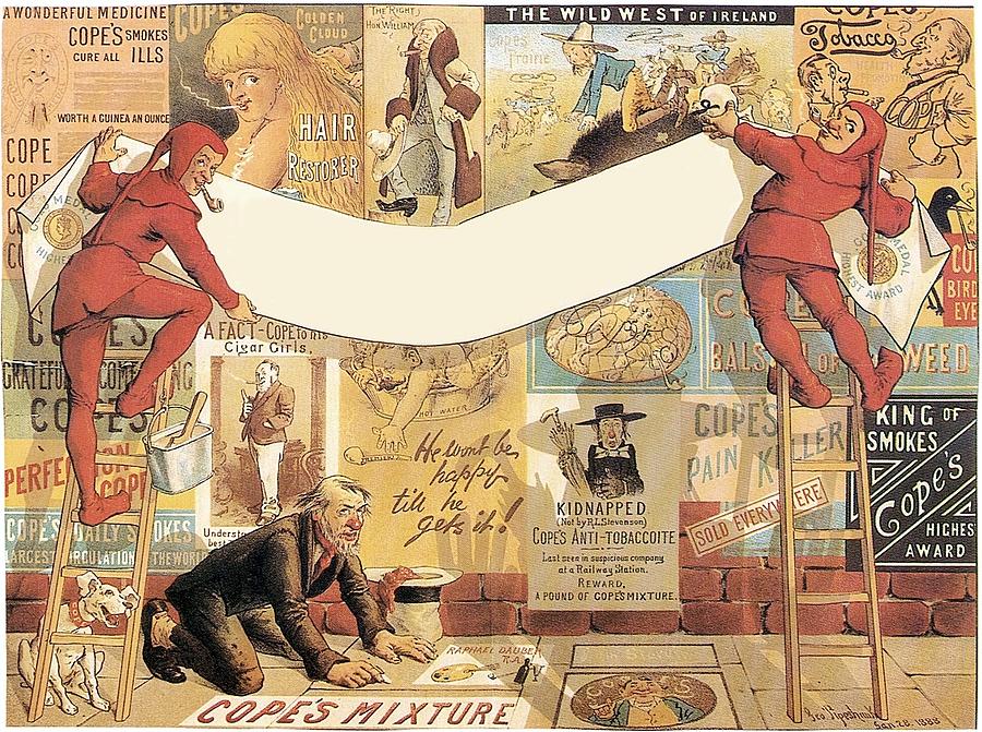 Vintage Mixed Media - Copes Cigarettes - Cigarettes Poster - Tobacco - Vintage Advertising Poster by Studio Grafiikka