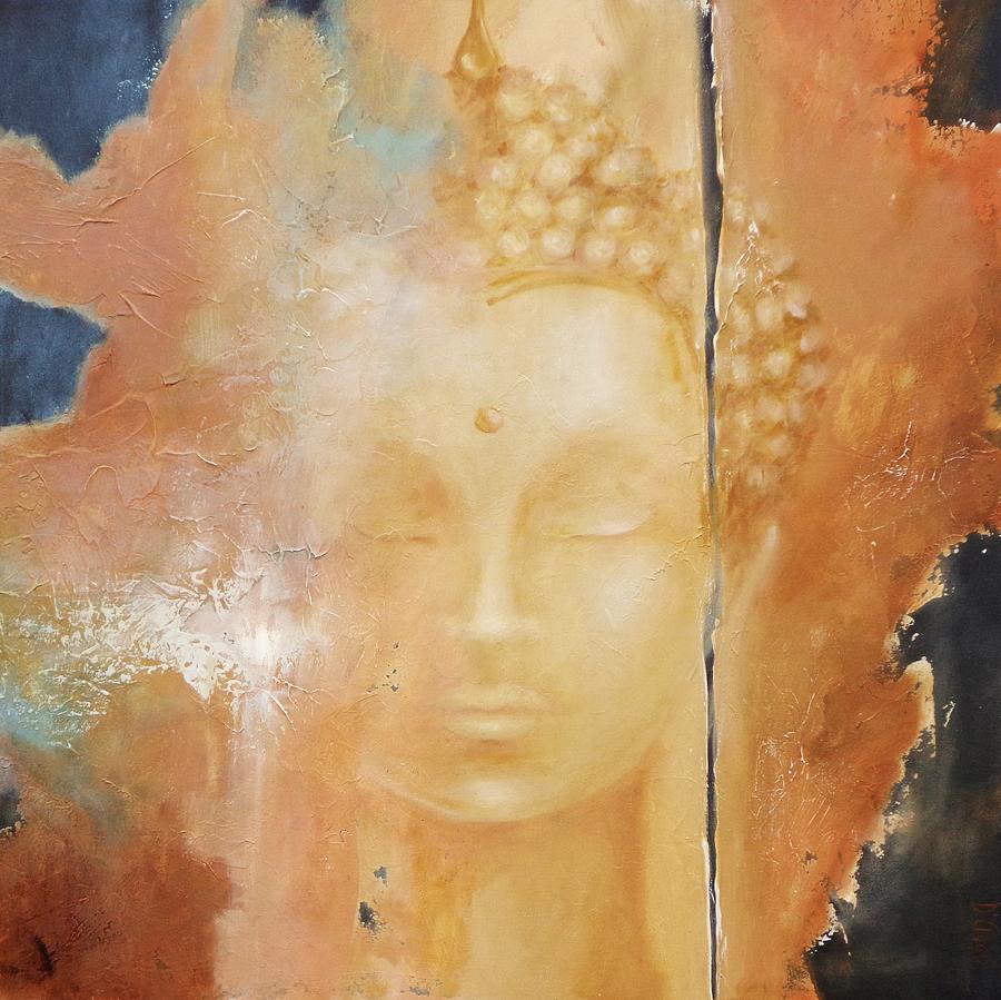 Copper Buddha Painting by Dina Dargo