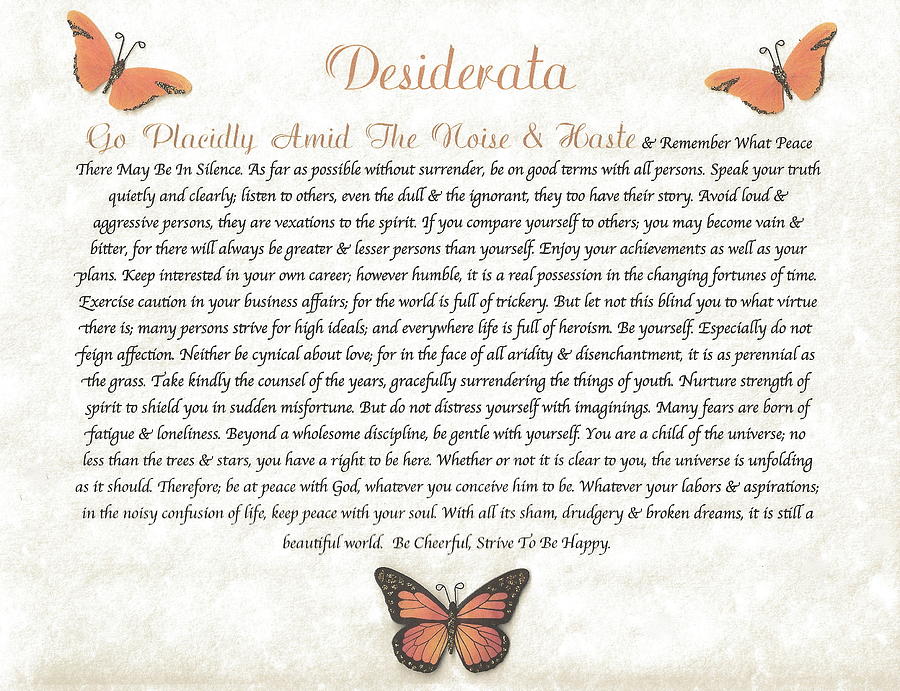 Crane Mixed Media - Copper Butterfly DESIDERATA by Desiderata Gallery