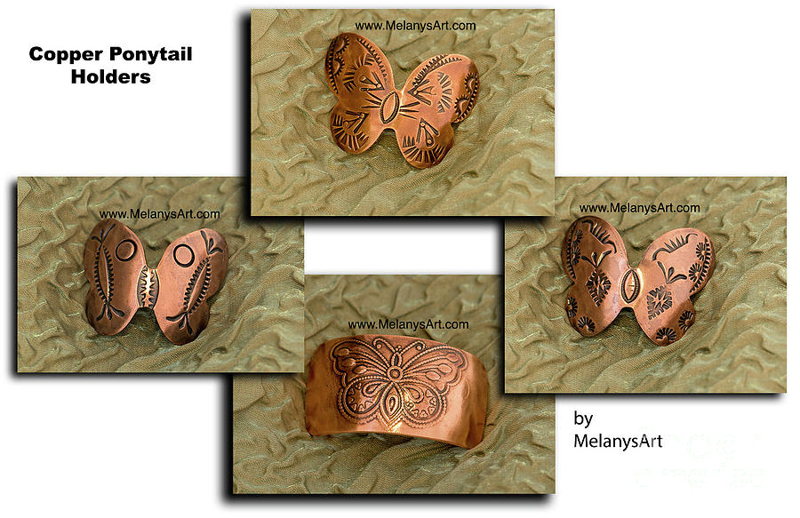 Copper Butterfly Ponytail Holders Jewelry by Melany Sarafis