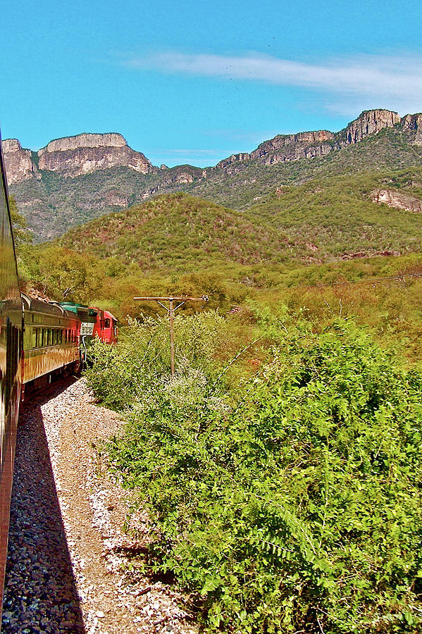 Copper Canyon Train Going Around a Curve in Sinaloa, Mexico Photograph by Ruth Hager