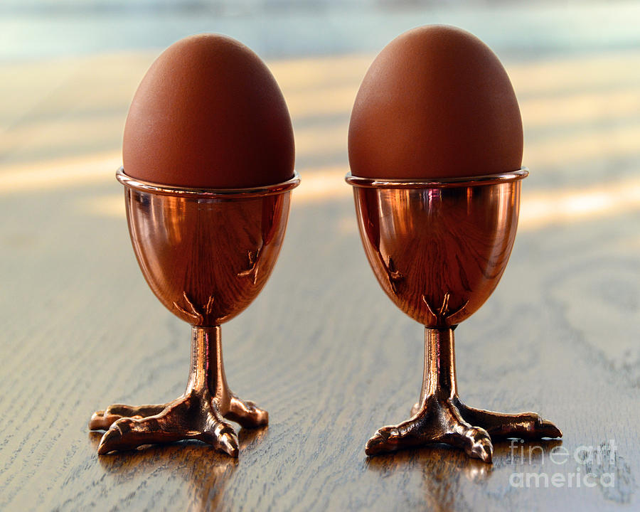 Copper Chicken Feet Egg Cups Photograph by Catherine Sherman