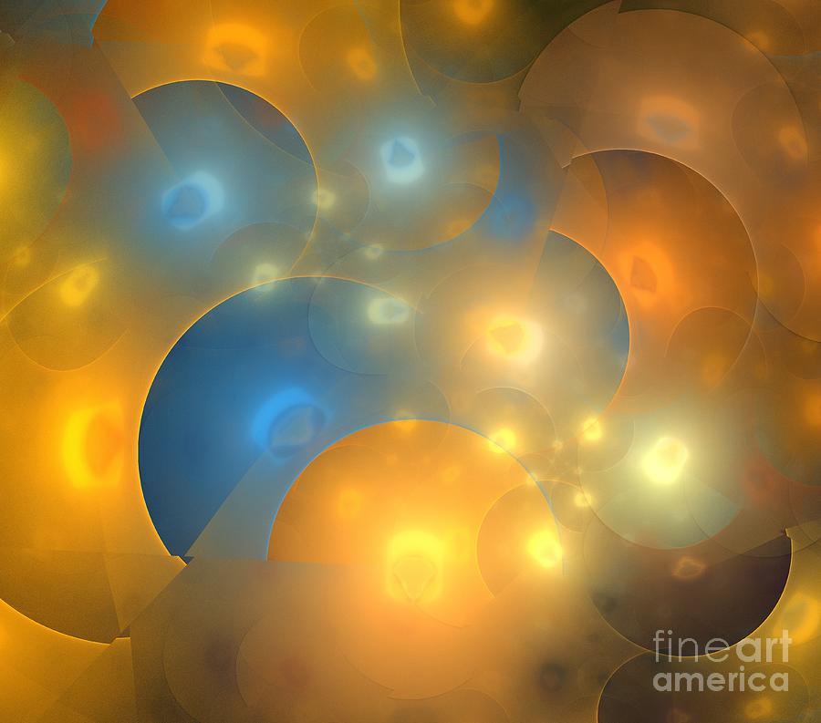 Summer Digital Art - Copper Chrome Spheres by Kim Sy Ok