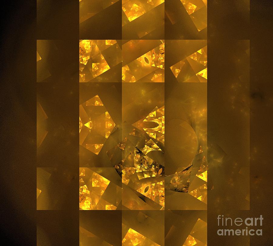 Abstract Digital Art - Copper Cubes by Kim Sy Ok