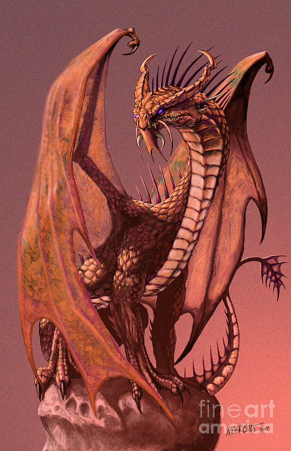 Dragon Digital Art - Copper Dragon by Stanley Morrison