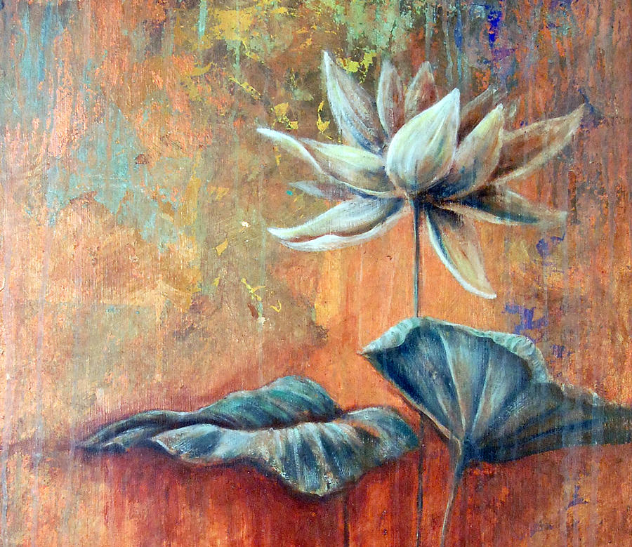 Copper Lotus Painting by Ashley Kujan