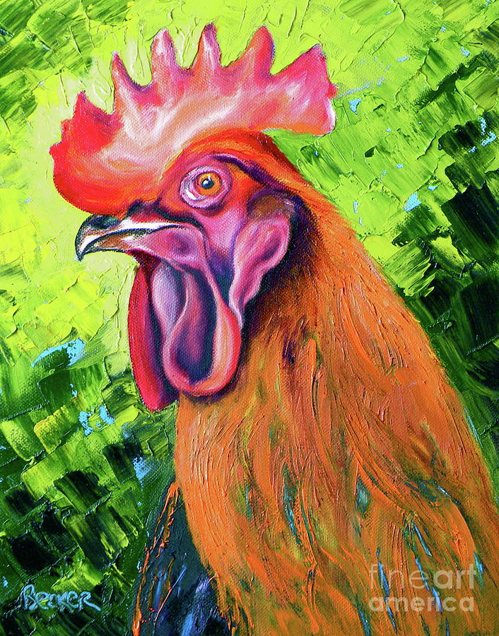 Copper Maran French Rooster Painting by Susan A Becker
