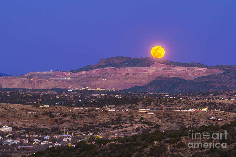 Copper Moon Rising Over The Santa Rita Photograph