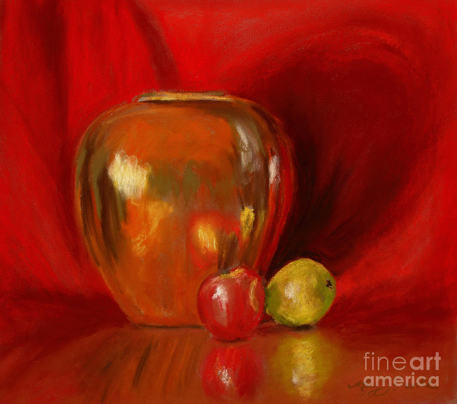 Copper Pot and Fruit Painting by Mary Benke