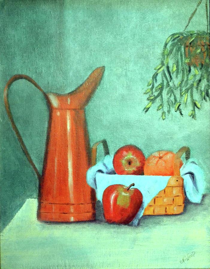 Copper Pot and Fruit Painting by Nancy Sisco