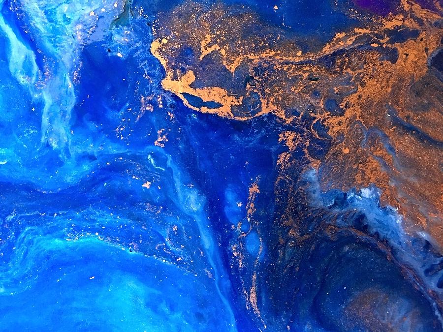Resin Painting - Copper seas by Susan Fuss