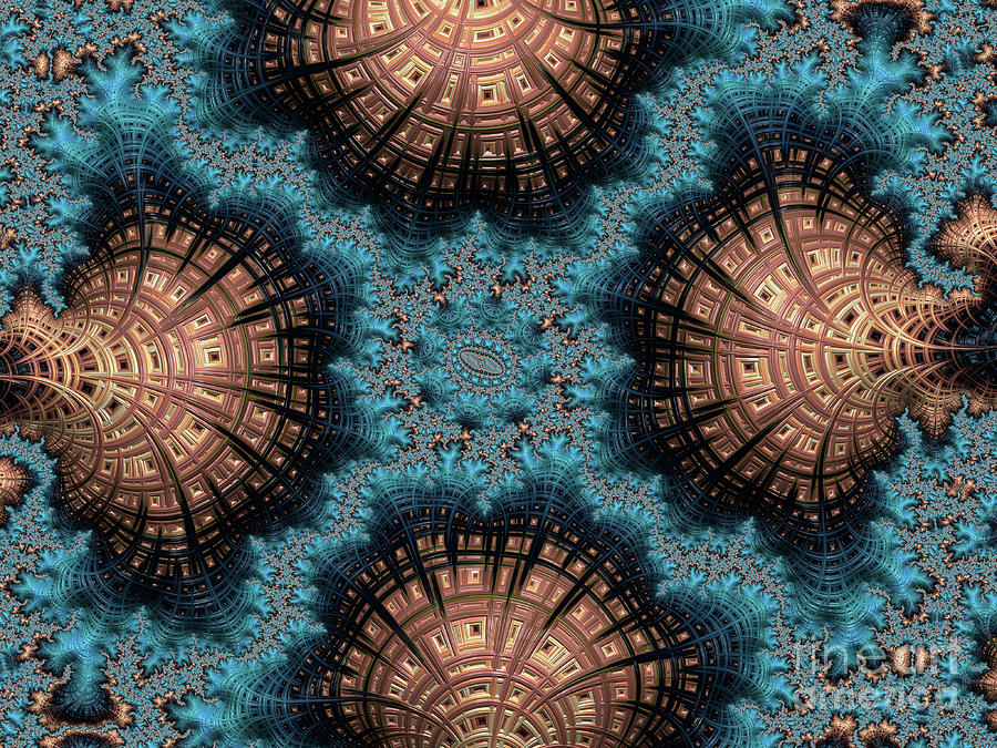 Abstract Digital Art - Copper Shells by Elisabeth Lucas