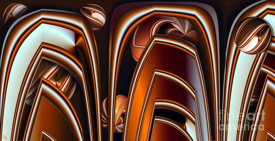 Abstract Digital Art - Copper Shields by Ronald Bissett