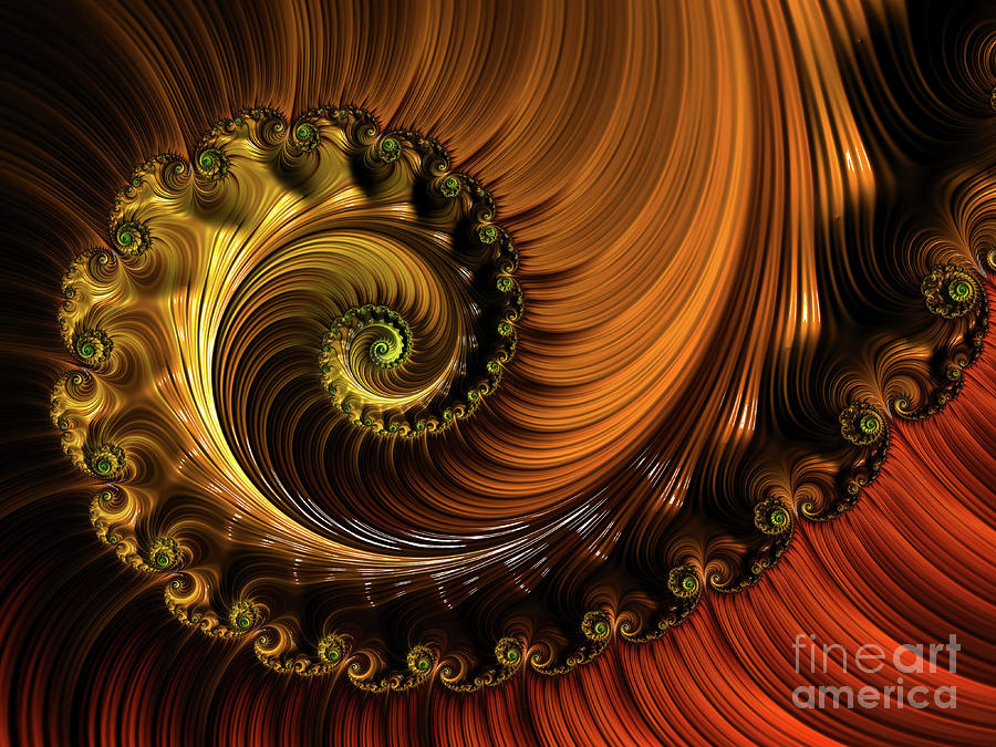 Abstract Digital Art - Copper Whirl by Elisabeth Lucas