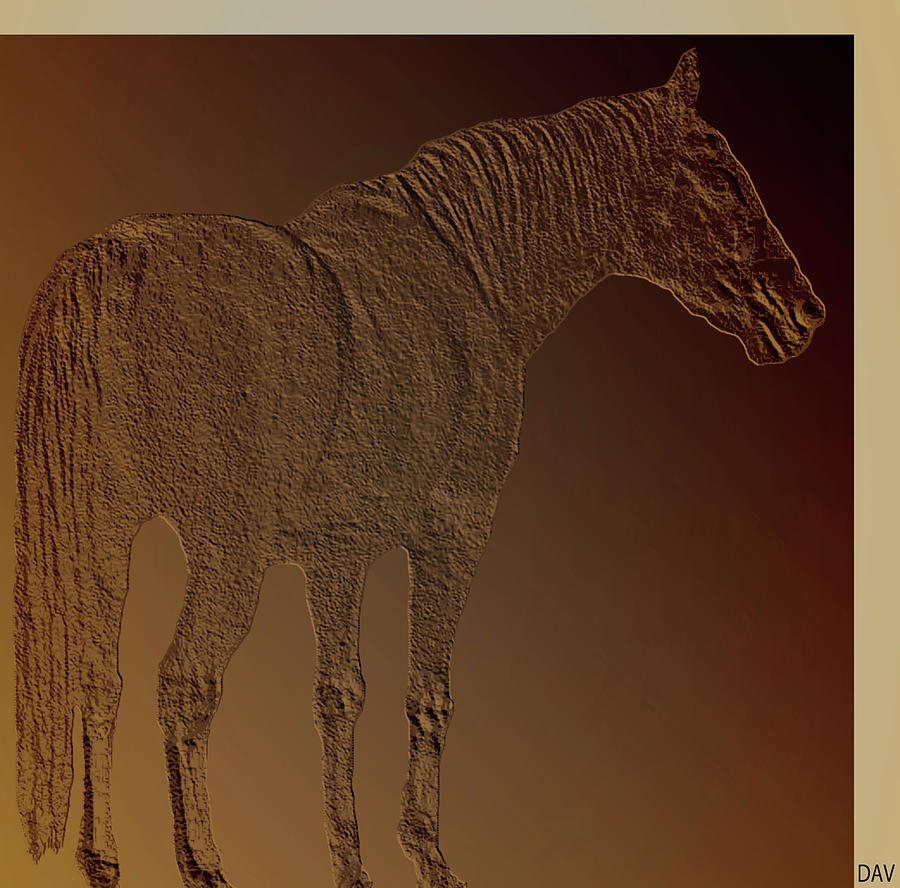 Coppertone Horse Mixed Media by Debra     Vatalaro