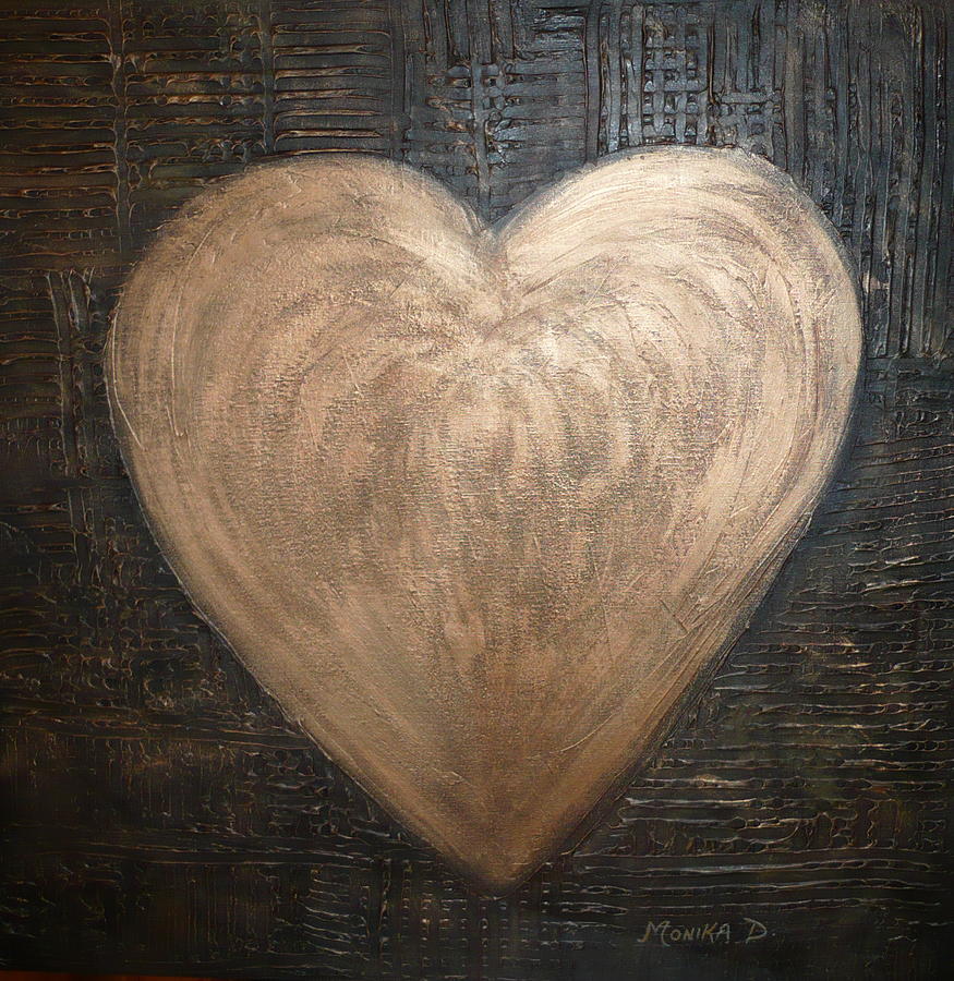 Coppery Heart Painting by Monika Shepherdson