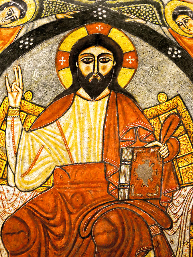 Coptic Christ Pantocrator Photograph by Nigel Fletcher-Jones