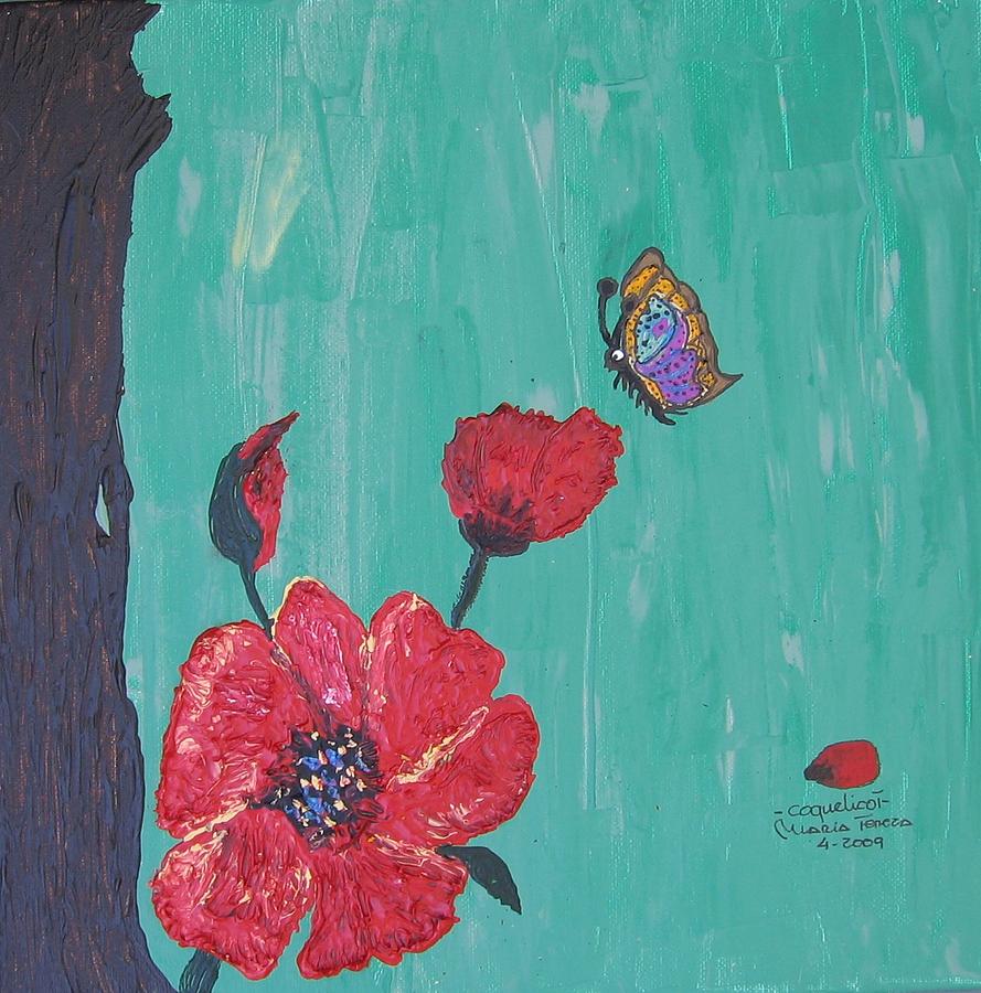 Coquelicot Painting by Maria tereza Braz