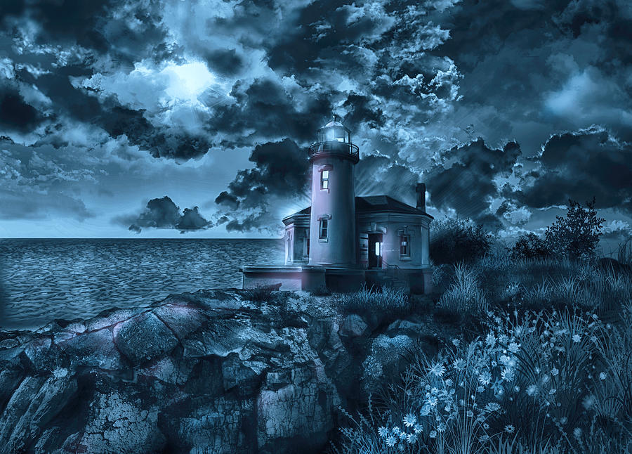 Coquille River Lighthouse 3 Painting by Bekim M