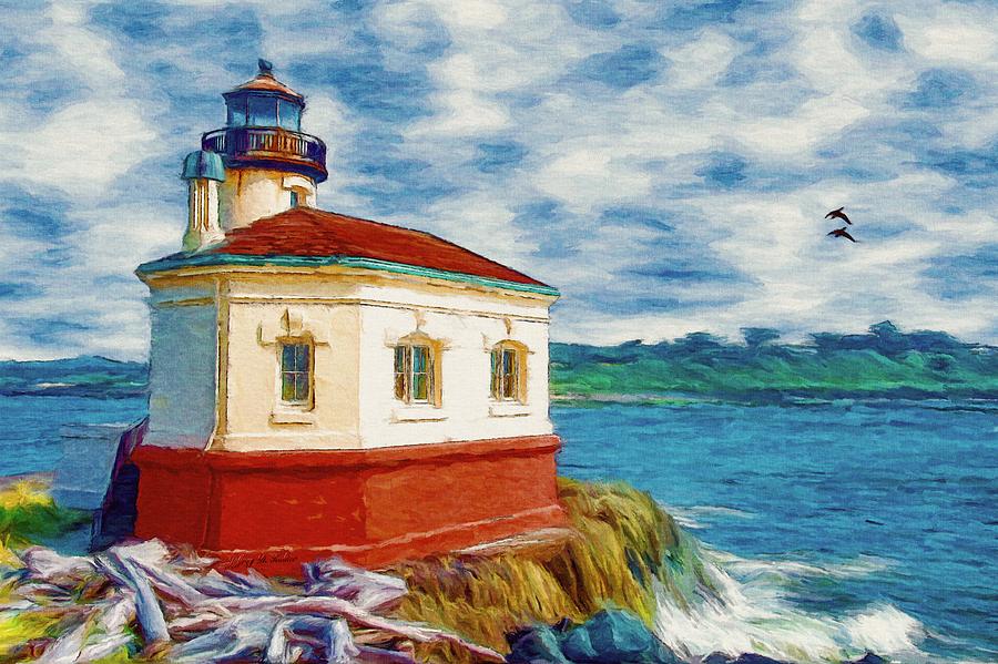 Coquille River Lighthouse Painting by Jeffrey Kolker
