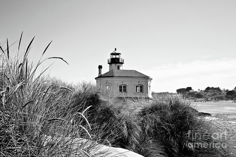 Coquille River Lighthouse - POV 3 BW Photograph by Scott Pellegrin