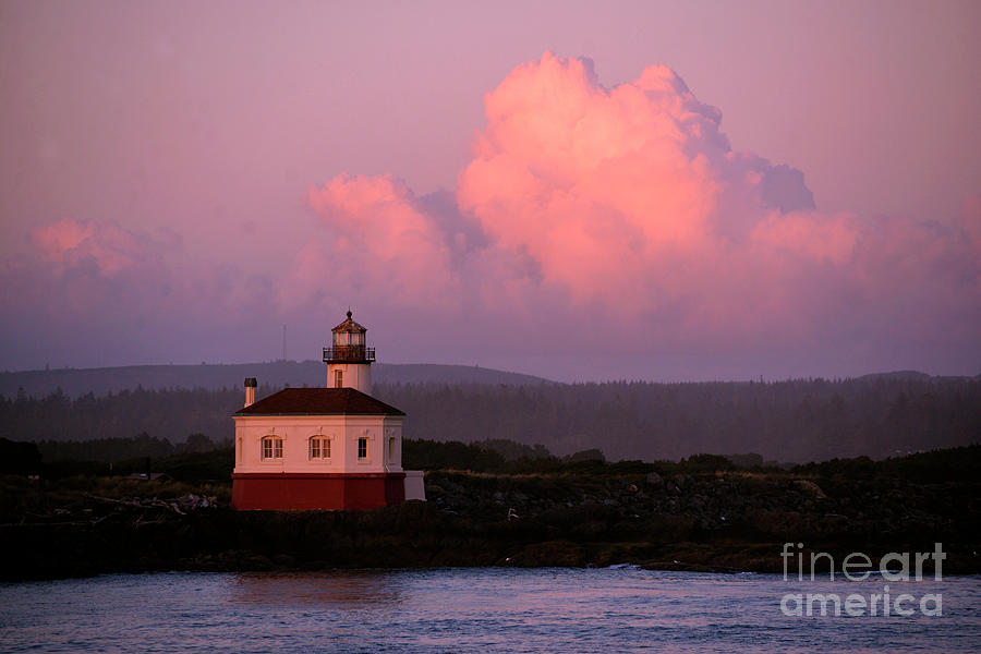 Coquille River Lighthouse Sunset Photograph by Denise Bruchman