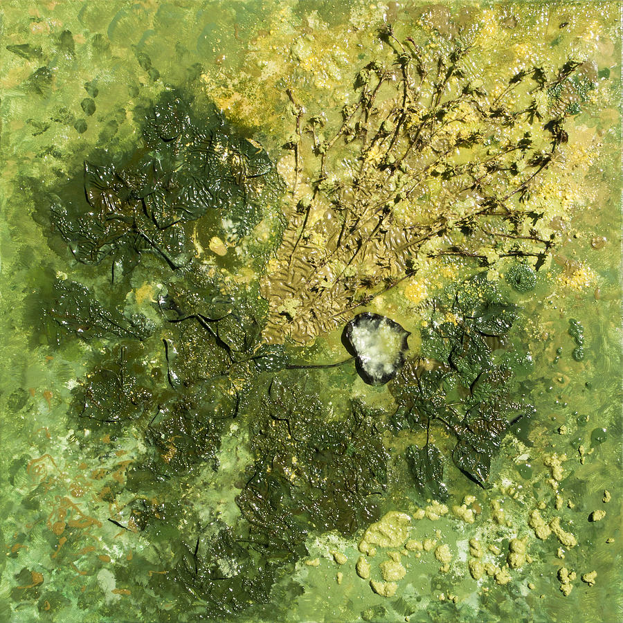 Lyrical Abstraction Painting - Cor Viride - Green Heart by Sora Neva