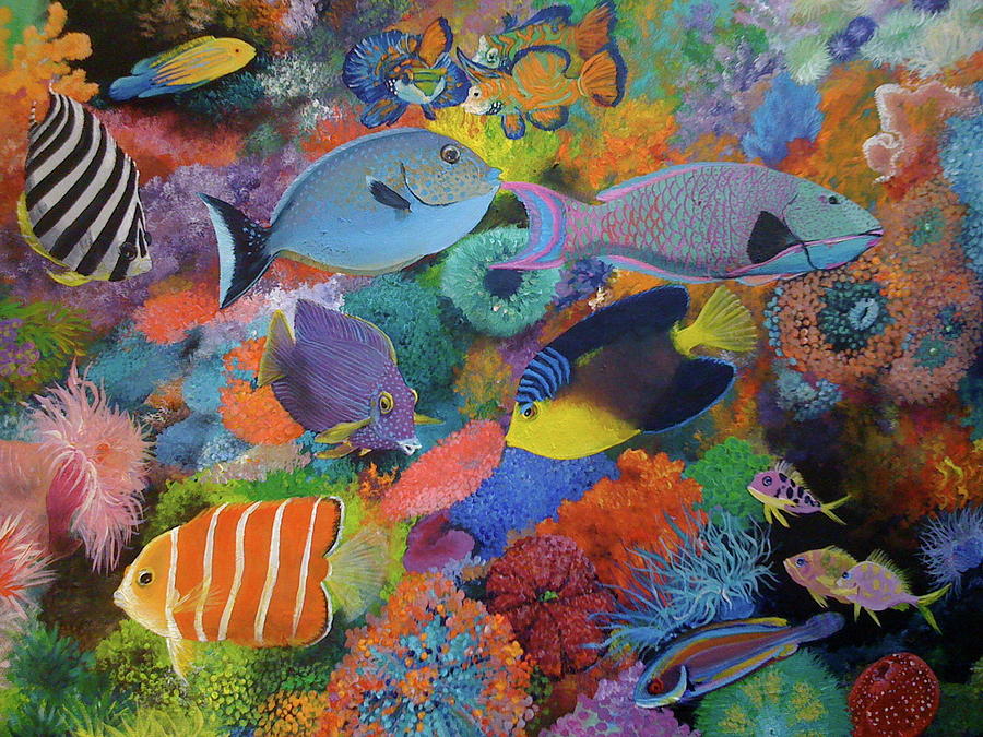 Fish Painting - Coral Bliss by Patti Lane