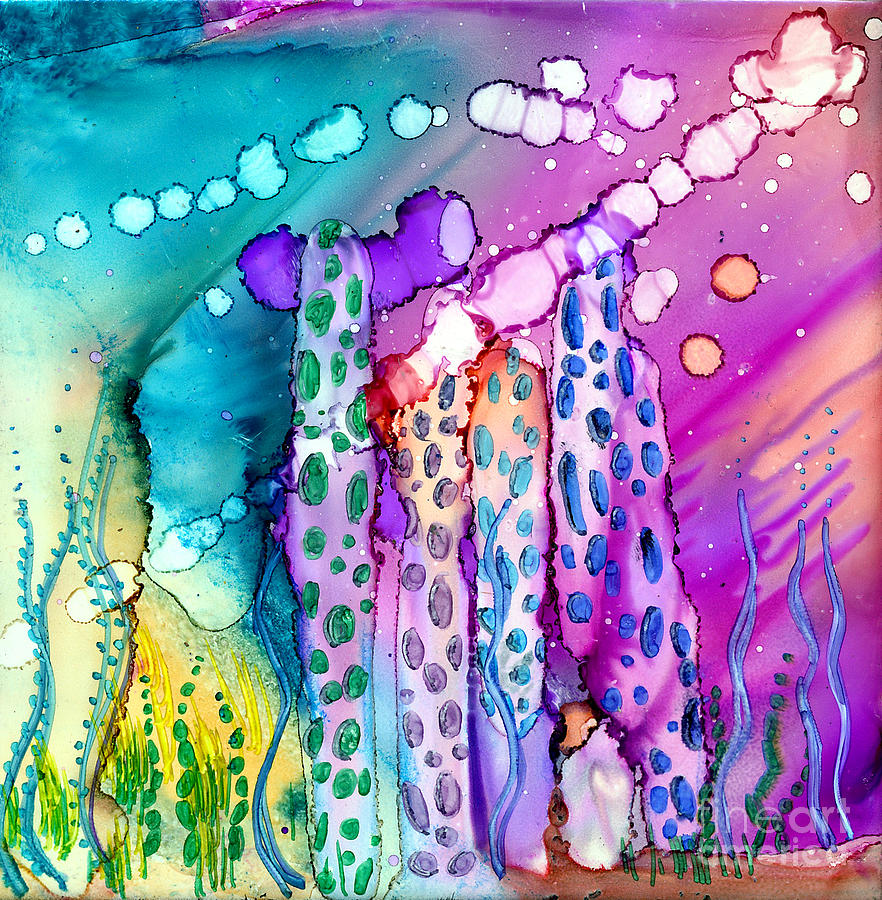 Coral Columns Painting by Alene Sirott-Cope