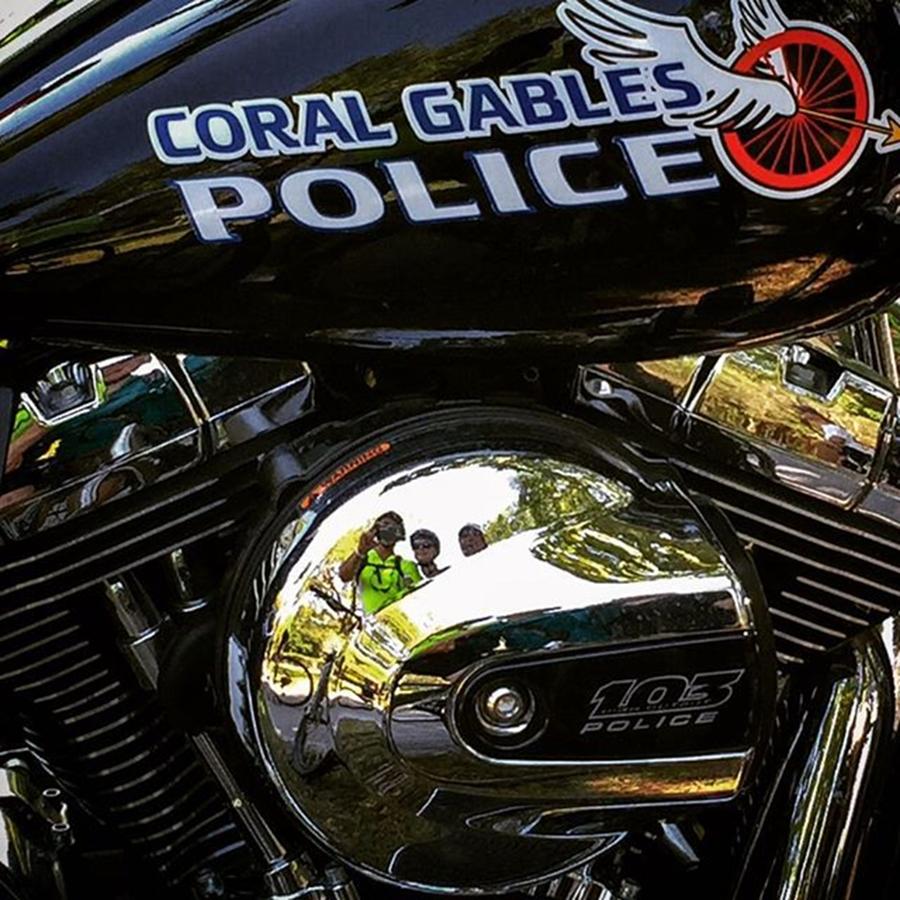 Transportation Photograph - Coral Gables Police Bike by Juan Silva