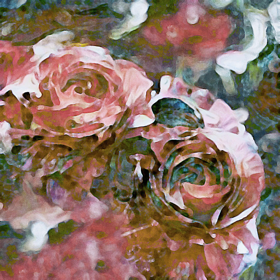 Coral Pink Roses Painting