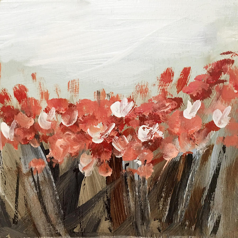 Coral Poppies Painting by Sallie Otenasek