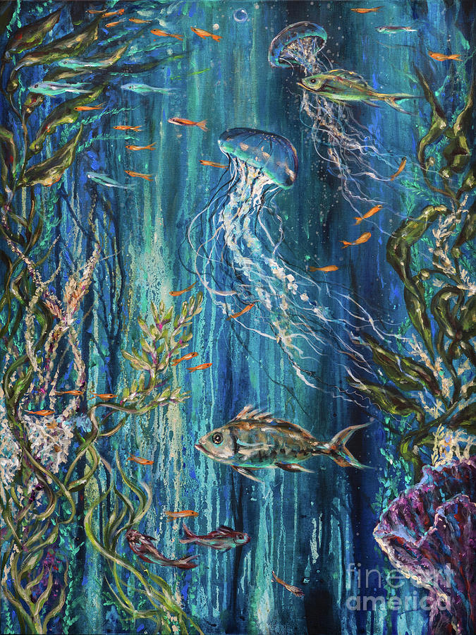 Coral Reef Painting by Linda Olsen